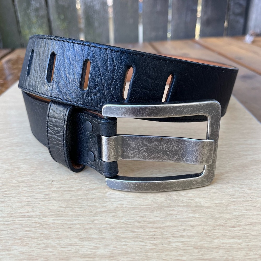 Honest By Brighton Wm’s Wide Leather Black Belt Sz 32